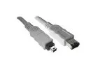 FireWire Cable 6pin male to 4pin male, grey, 1,00m
